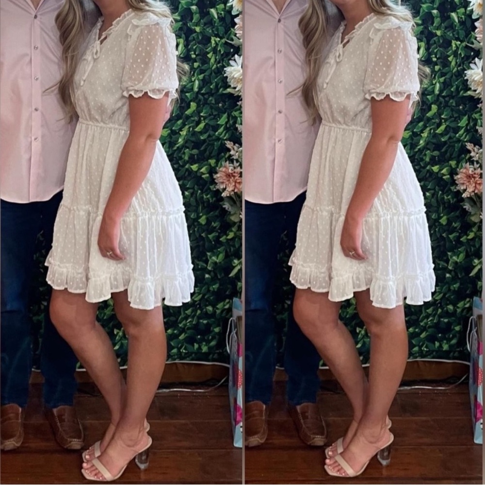 White polka dot dress. Size medium.